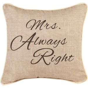 Mrs Always Right Pillow 👰🏻❤️